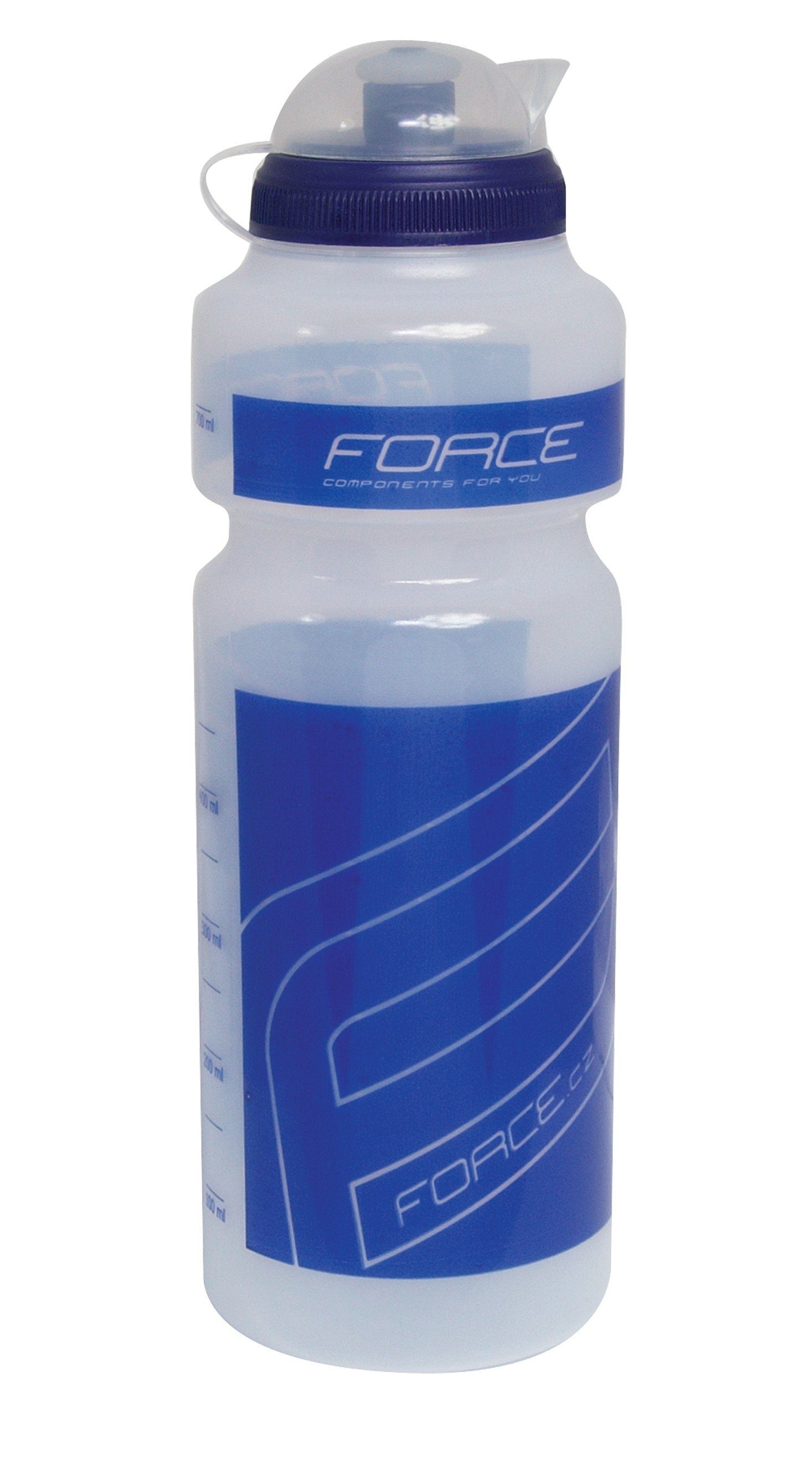 FORCE Trinkflasche Flasche FORCE "F" 0.75 l blau und durchsichtig