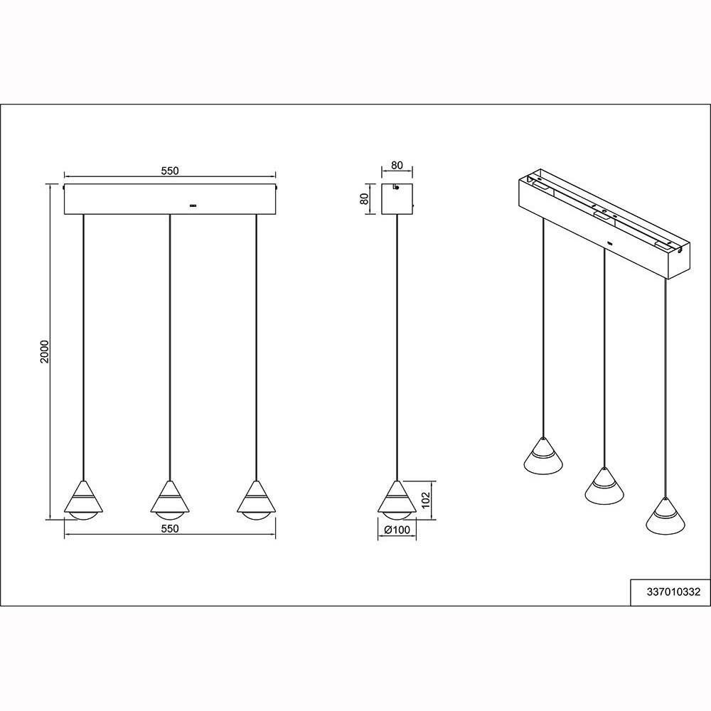 TRIO Leuchten LED-Hängeleuchte, LED-Leuchtmittel fest verbaut, Kaltweiß, Warmweiß, Neutralweiß, Tageslichtweiß, Pendelleuchte Hängeleuchte Deckenleuchte Metall schwarz matt