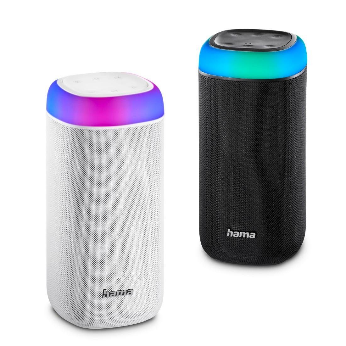 Hama Bluetooth Box Shine 2.0 (Freisprechanlage,Xtra 360ᵒ Sound spritzwassergeschützt Sound) schwarz LED Bluetooth-Lautsprecher Xtra Bass Bass,360ᵒ