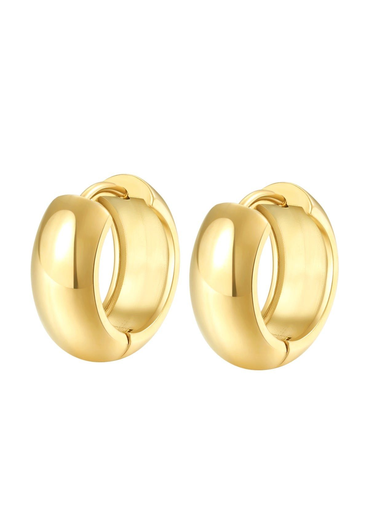 Hey Happiness Klappcreolen Edelstahl Ohrringe Damen 18K vergoldet massiv, C günstig online kaufen