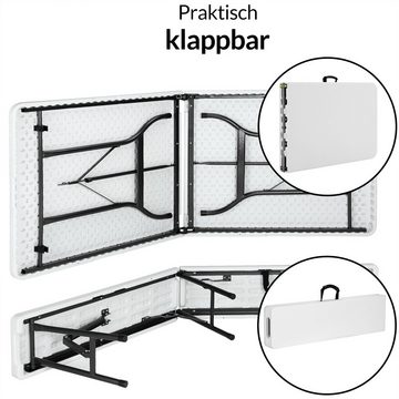 Casaria Bierzeltgarnitur, (3-tlg), 180 cm Klappbar Kunststoff 2x Bierbank 1x Breiter Tisch Holz