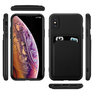 CoolGadget Handyhülle Schwarz als 2in1 Schutz Cover Set für das Apple iPhone X / Xs 5,8 Zoll, 2x Glas Display Schutz Folie + 1x TPU Case Hülle für iPhone X / Xs