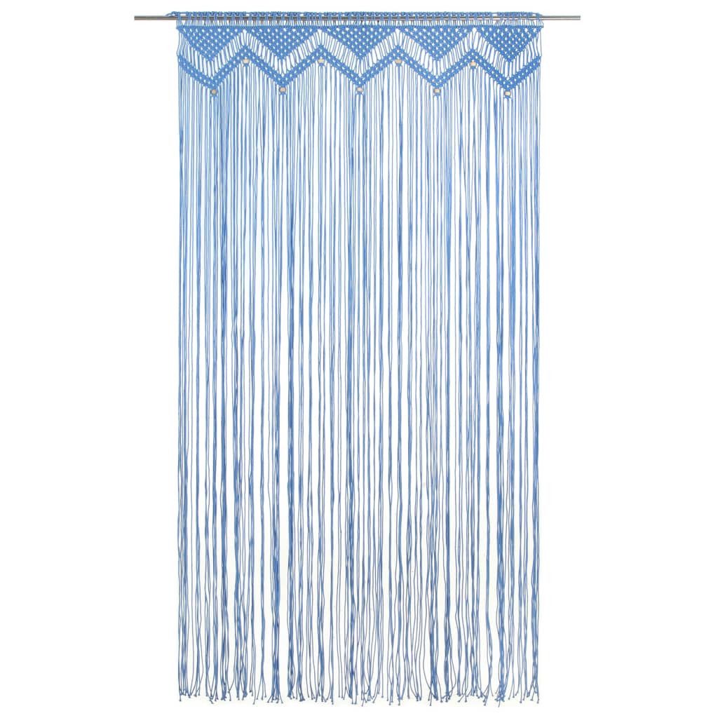 vidaXL Vorhang, Makramee Vorhang Blau 140x240 cm Baumwolle