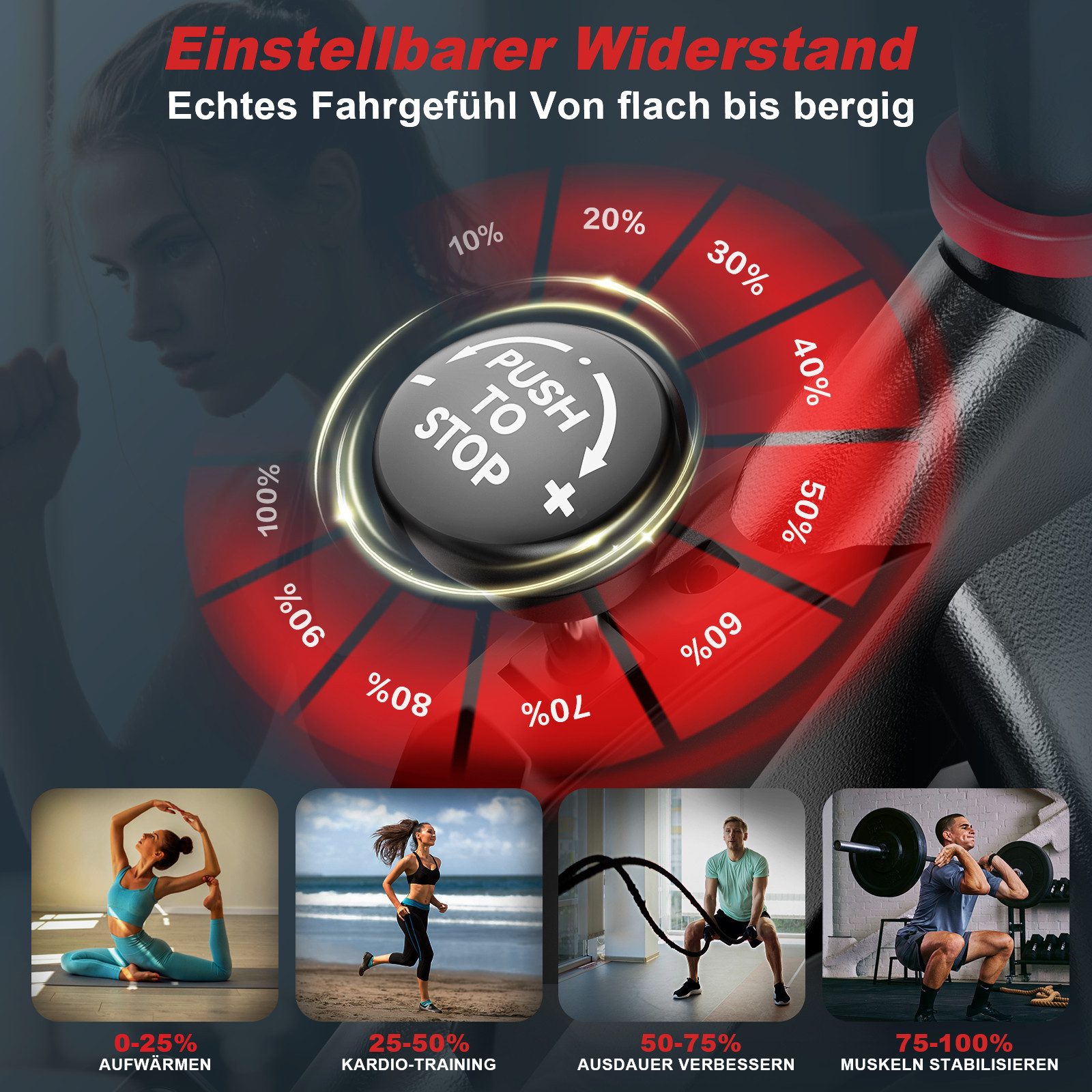 Gywowken Heimtrainer Fahrrad für Zuhause - Indoor-Cycling-Fahrrad (LCD Display - bequemem Sitz - für Heimtraining im Fitnessstudio), mit Leises Schwungrad 10 kg - mit Einstellbarem Widerstand