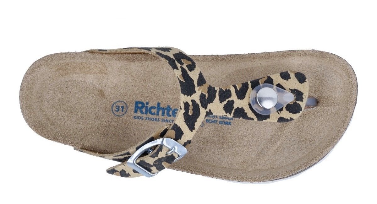 Richter Bio Zehentrenner Sandale im Animal-Look, Größenschablone zum Download, mit WMS – Bild 4 von 5