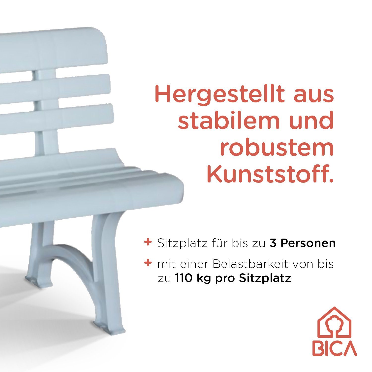 Bica Gartenbank Olimpia Sitzbank Parkbank weiß günstig online kaufen