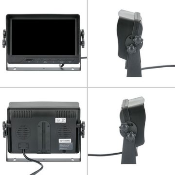 VSG24 7" Rückfahrmonitor MASTER Robuster & Stoßfester Monitor für Fahrzeuge Rückfahrkamera (zuschaltbare Parklinien, 2 Kameraeingänge, Blendschutz, für 12V-32V)