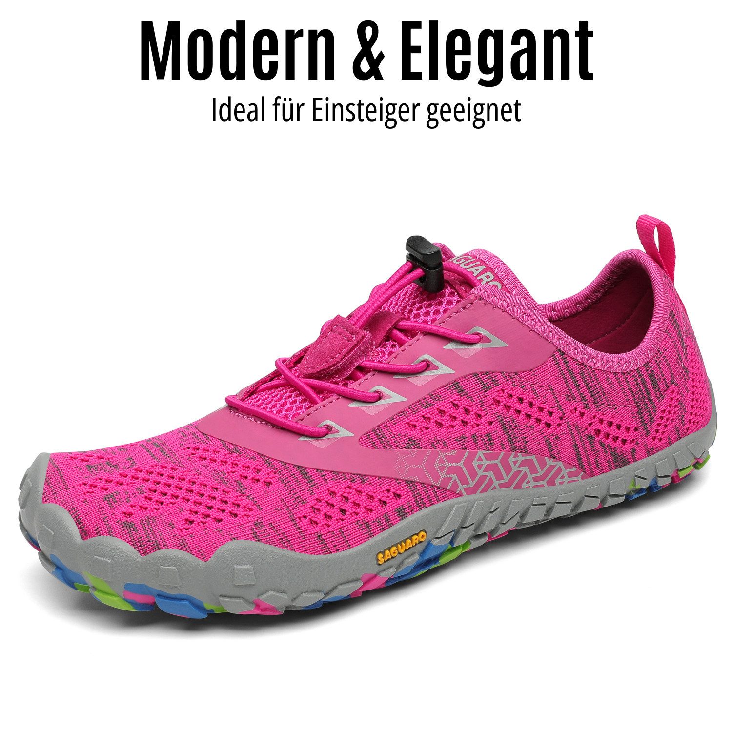 SAGUARO Sport Sommer Barfußschuh (5mm Sohlenstärke, Nullabsatz, bequem, leicht, atmungsaktiv, rutschfest) Minimalschuhe Laufschuhe Sport-Schuhe Jogging Sneaker Trail-Running