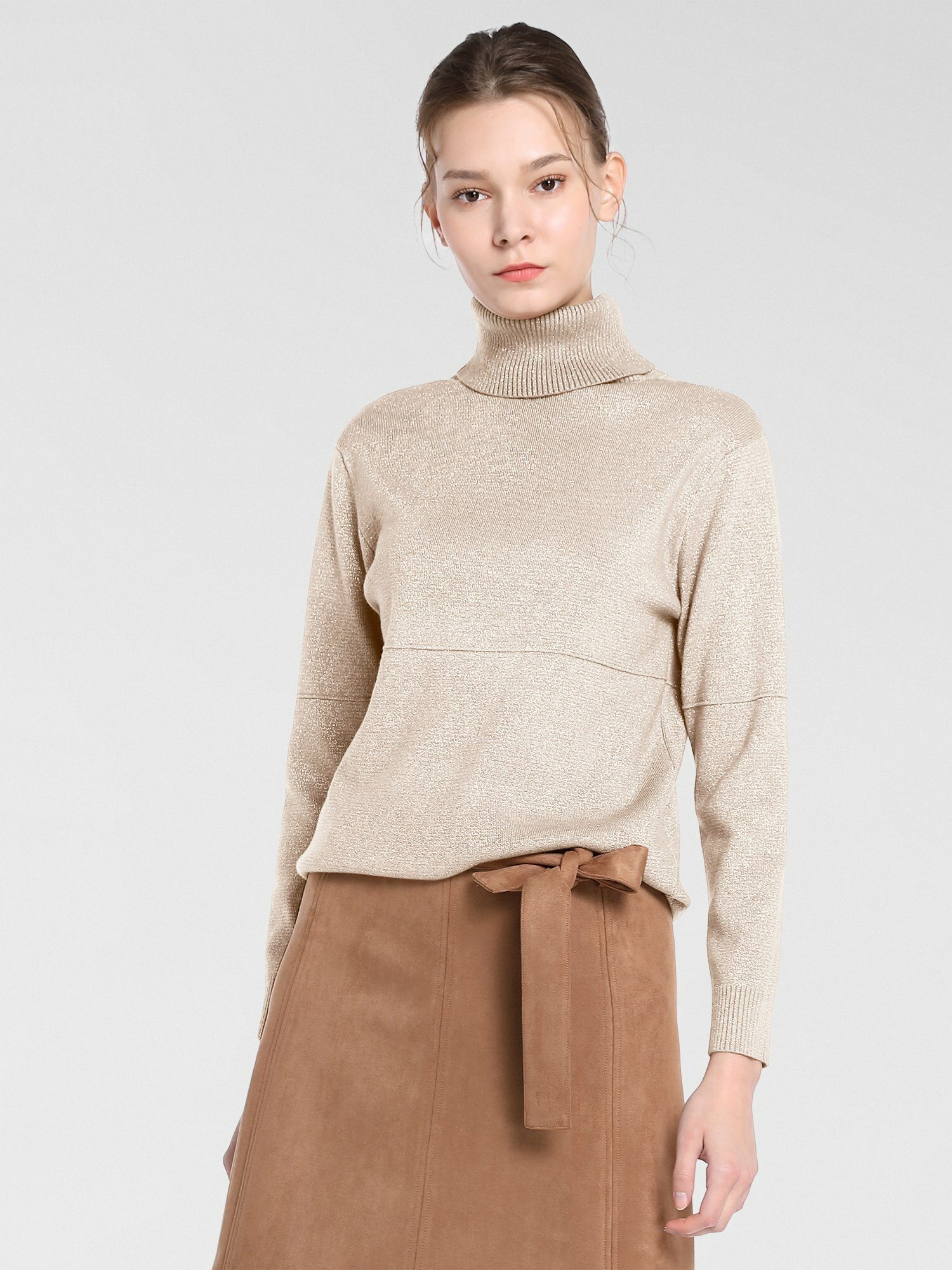 Damen Pullover Apart Polokragenpullover aus weichem Strick