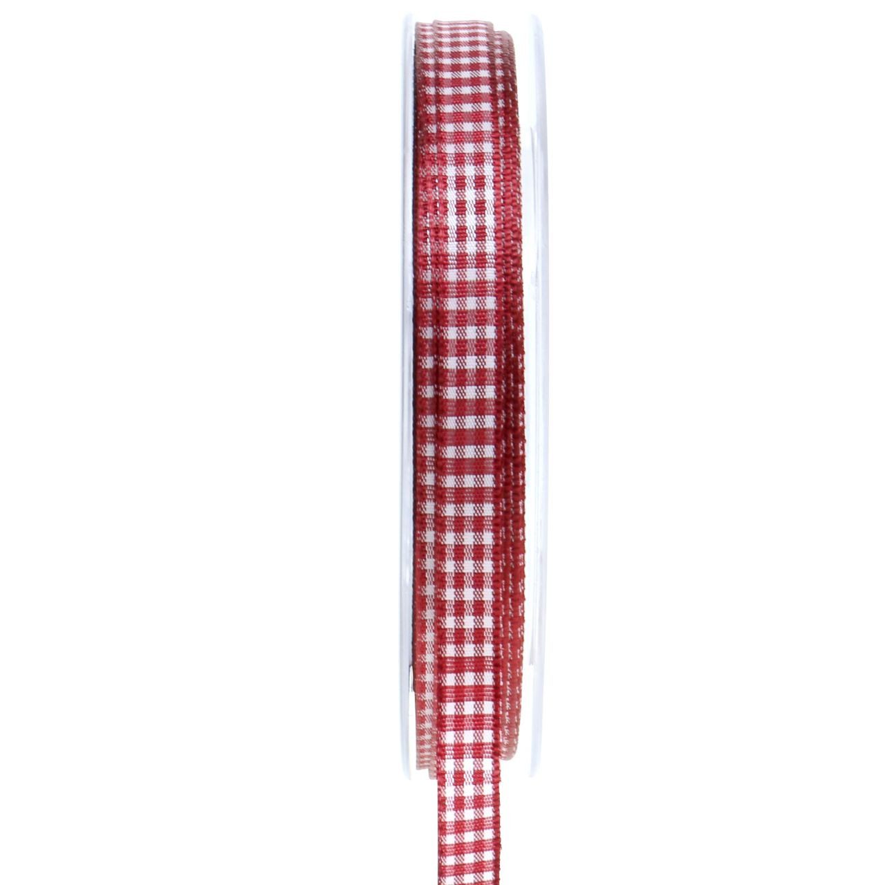 Dekoband Geschenkband Karo Bordeaux 8mm 20m - Dekoband rustikal Tischdeko DIY