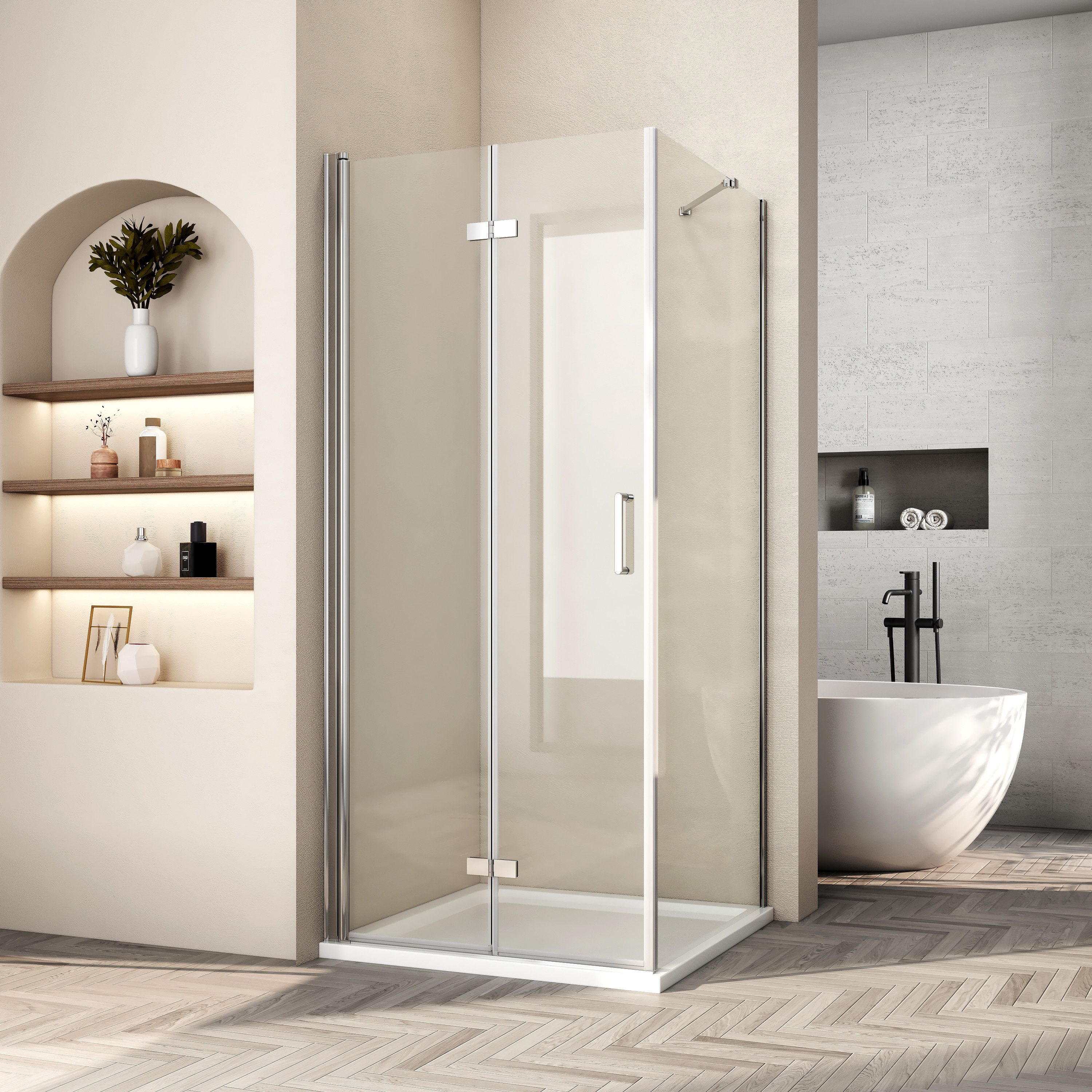 MEYKOERS Eckdusche Duschkabine mit Variablem Verstellbereich, Duschabtrennu günstig online kaufen