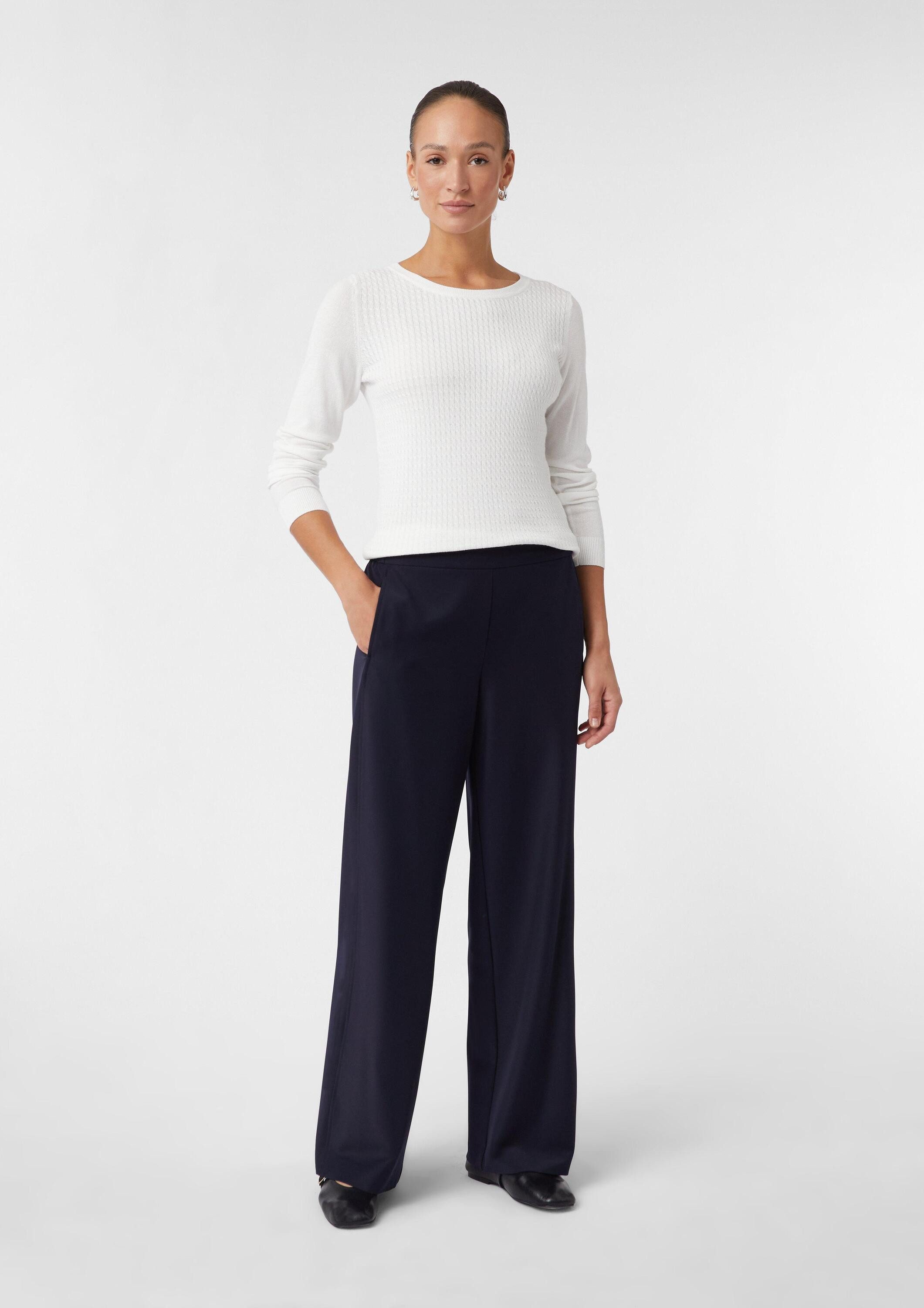 comma Chinos Hose Fließende Hose mit Gummibund und dezentem Glanz günstig online kaufen