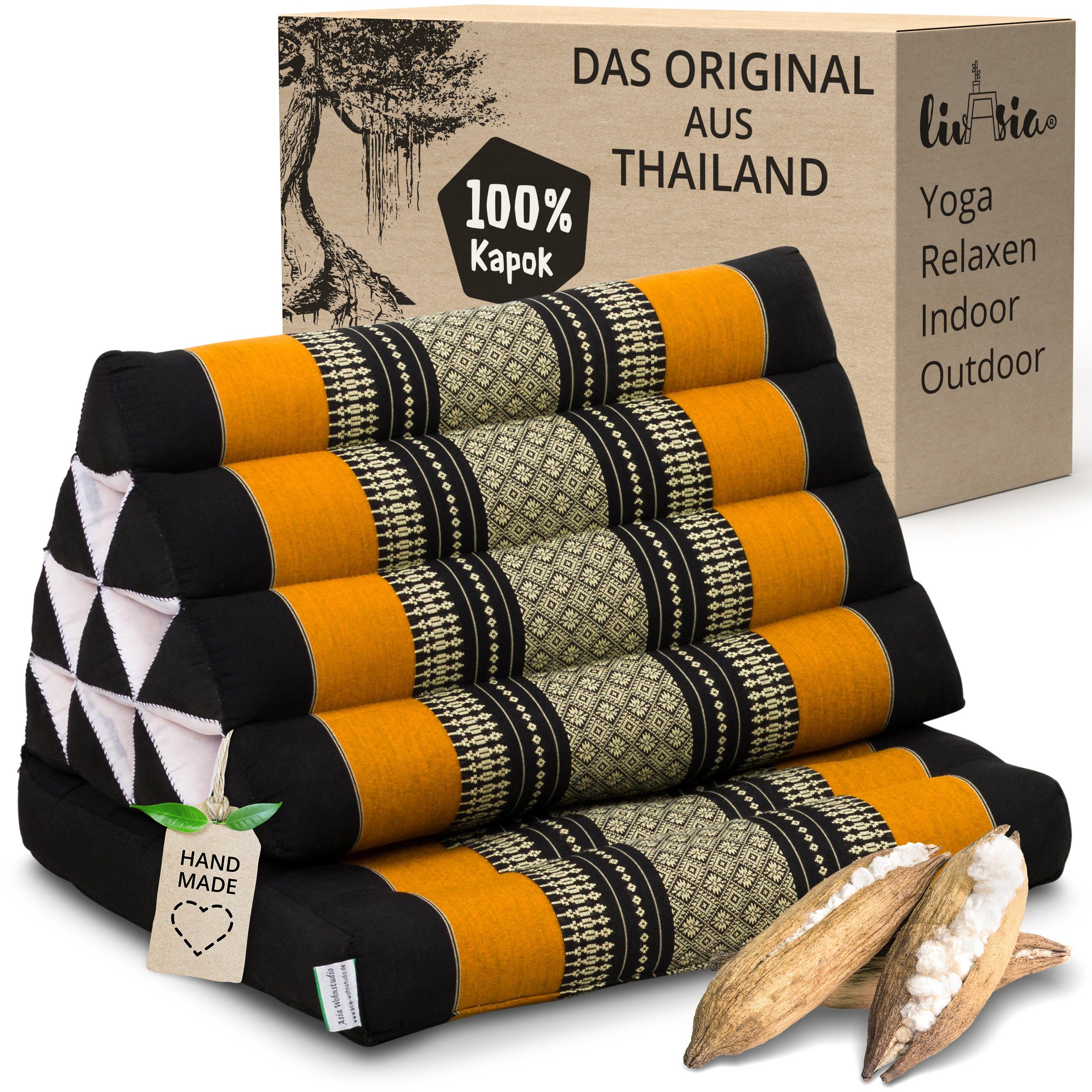 Sitzsack Thaikissen 1 Auflage, vegan und handgefertigt, 75x50x8cm