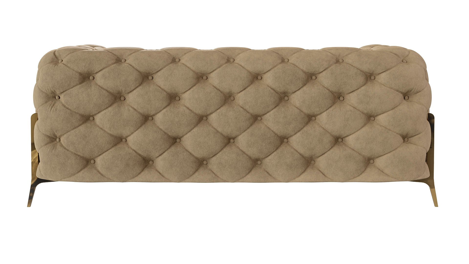 Chesterfield Möbel Füßen, Beige Sofa Ashley mit Metall Wellenfederung mit S-Style Goldene 2-Sitzer