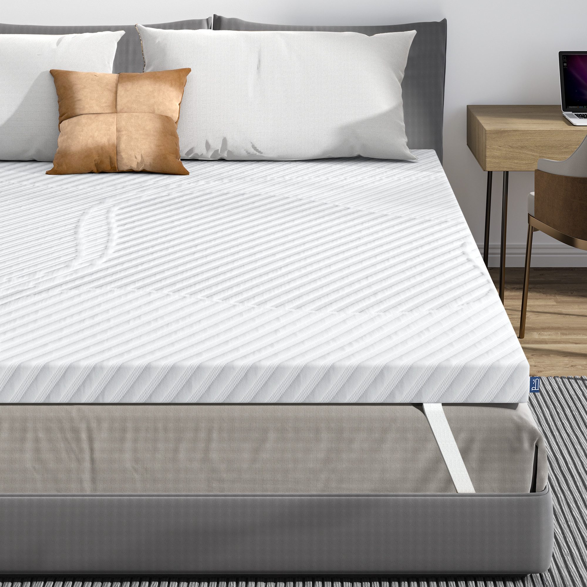 BedStory, Topper 180x200 cm Gel Memory Foam weich/mittelfest Matratzentopper Oeko-TEX, 7 cm hoch