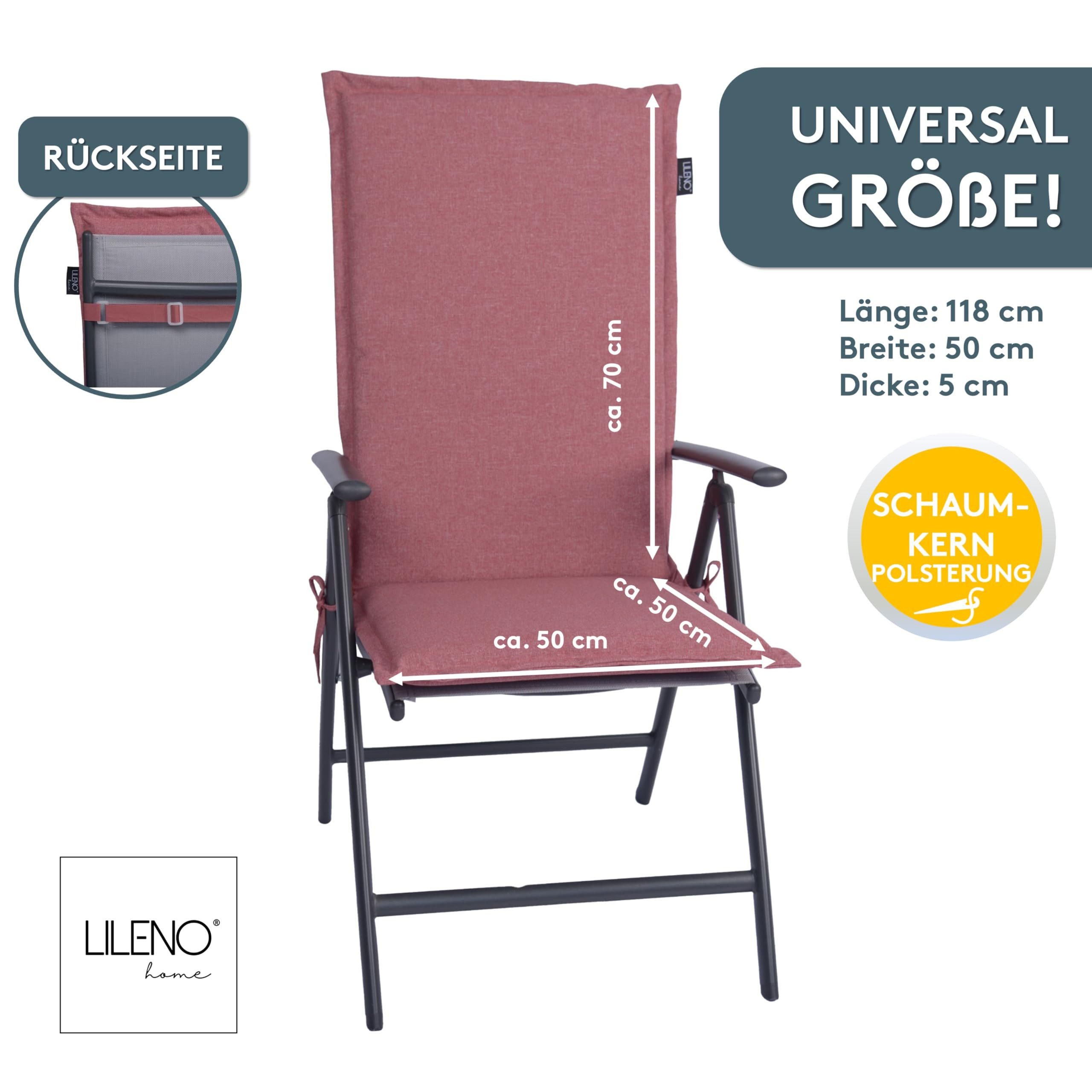 LILENO HOME Hochlehnerauflage Gartenstuhl Auflage, bequeme Sitzauflage für günstig online kaufen