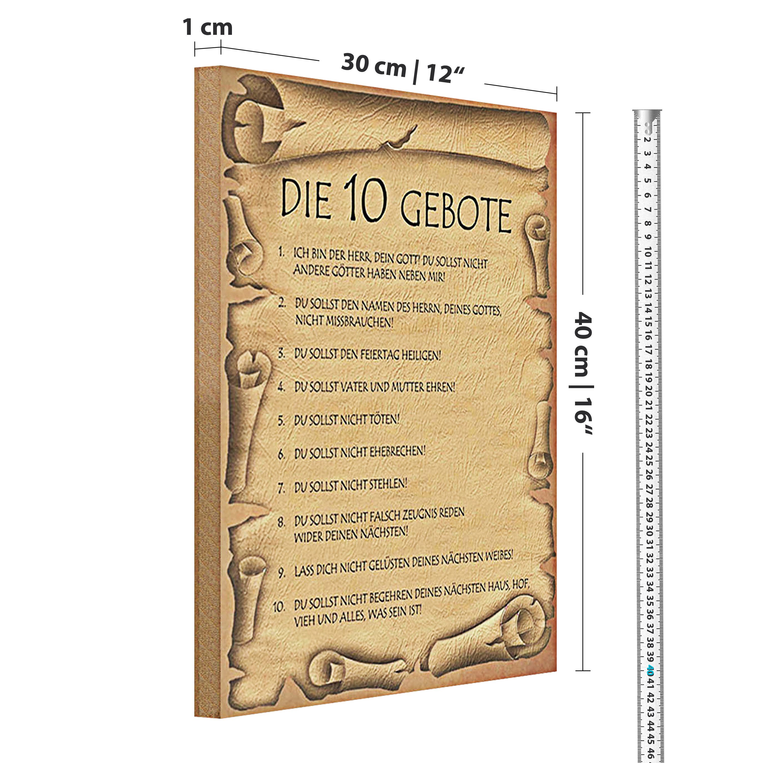 Roomando Holzbild Spruch 30x40cm die 10 Gebote Gottes bin Herr günstig online kaufen