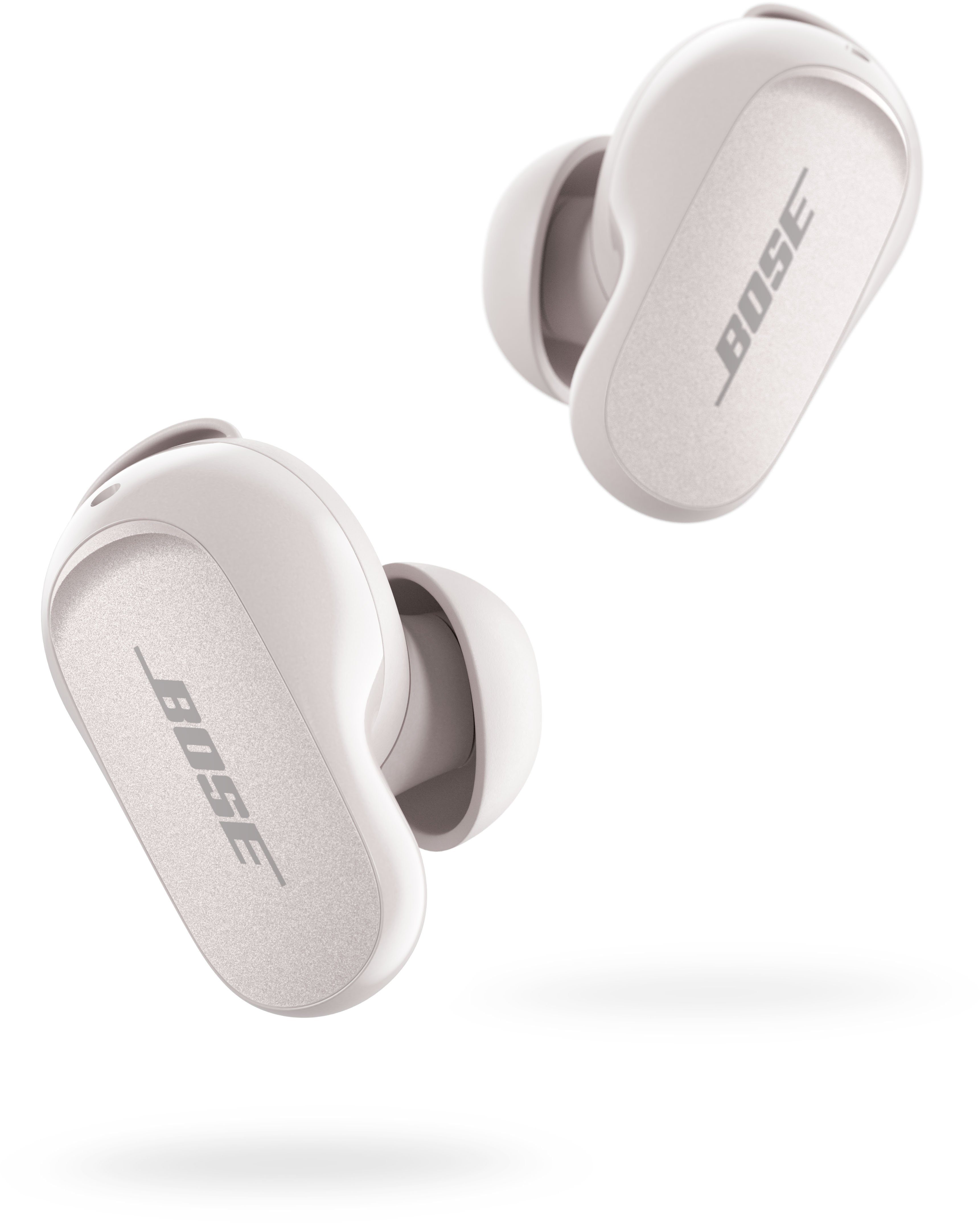 Bose QuietComfort® Earbuds II wireless personalisiertem Lärmreduzierung In-Ear-Kopfhörer Bluetooth, integrierte Musik, für Steuerung und Noise-Cancelling, soapstone mit kabellose Klang) In-Ear-Kopfhörer Anrufe (Freisprechfunktion