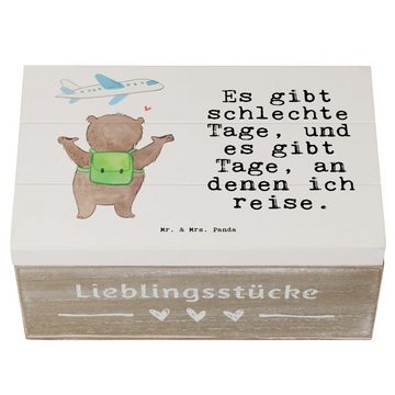 Mr. & Mrs. Panda Dekokiste Bär Reisen Tage - Weiß - Geschenk, Aufbewahrungsbox, Weltreise, Kiste (1 St)