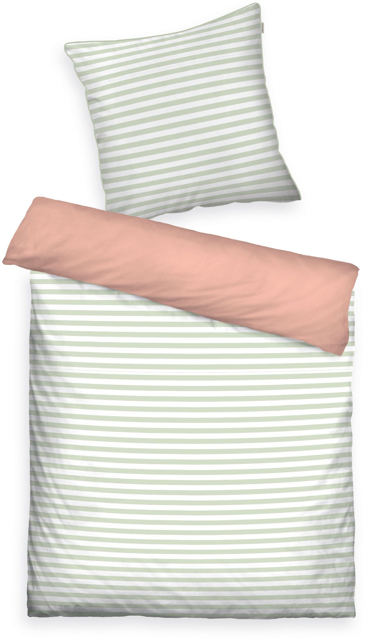 TOM TAILOR HOME Bettwäsche STRIPES WITH A KICK in Gr. 135x200cm oder 155x220cm, Perkal, 2 teilig, new bedroom, farbige Paspel am Kissen
