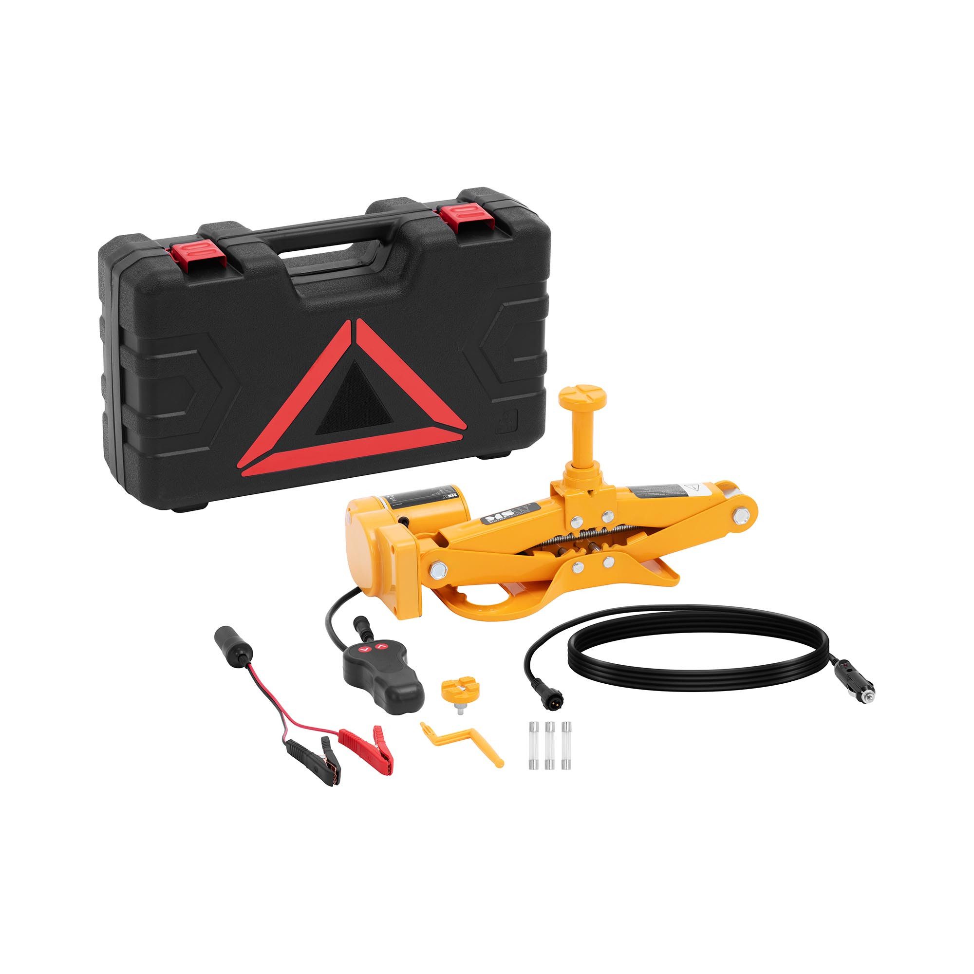 MSW Hydraulikheber 3 t Elektrischer Wagenheber 12 V Radwechsel-Set Scherenwagenheber