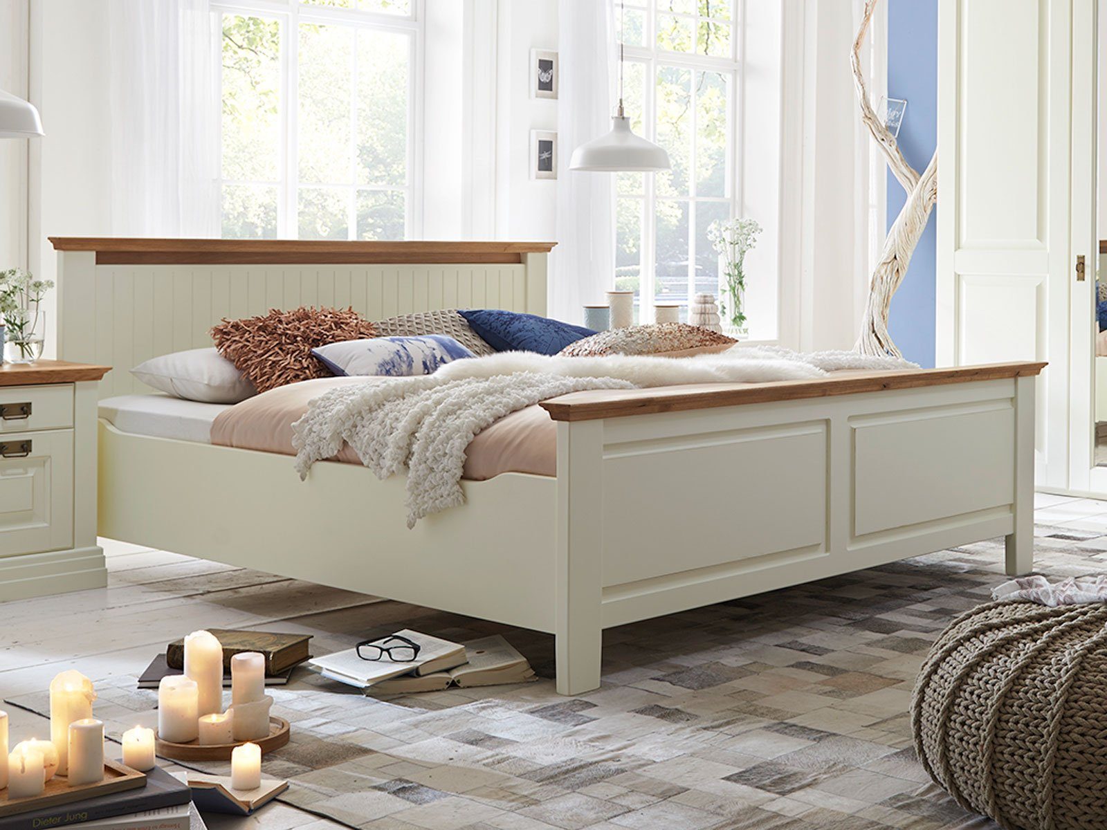 Casamia Massivholzbett Bett Doppelbett Dreams 100/140/160/180/200x200cm, Absetzung Wildeiche