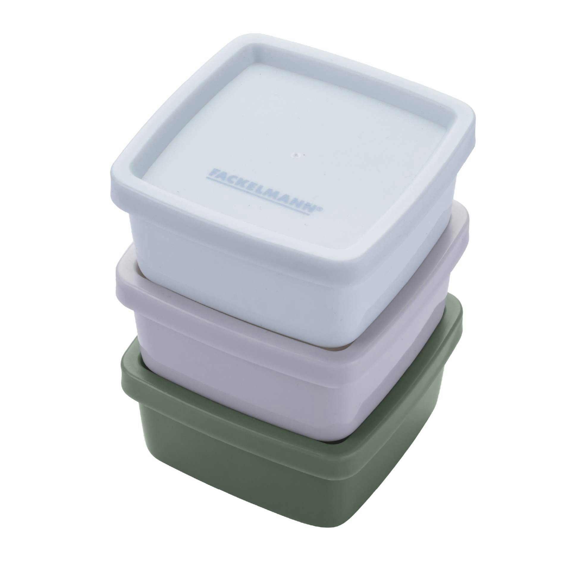 FACKELMANN Aufbewahrungsdose Snacking-Boxen 3er-Set, Frischhalteboxen, Vorratsdosen