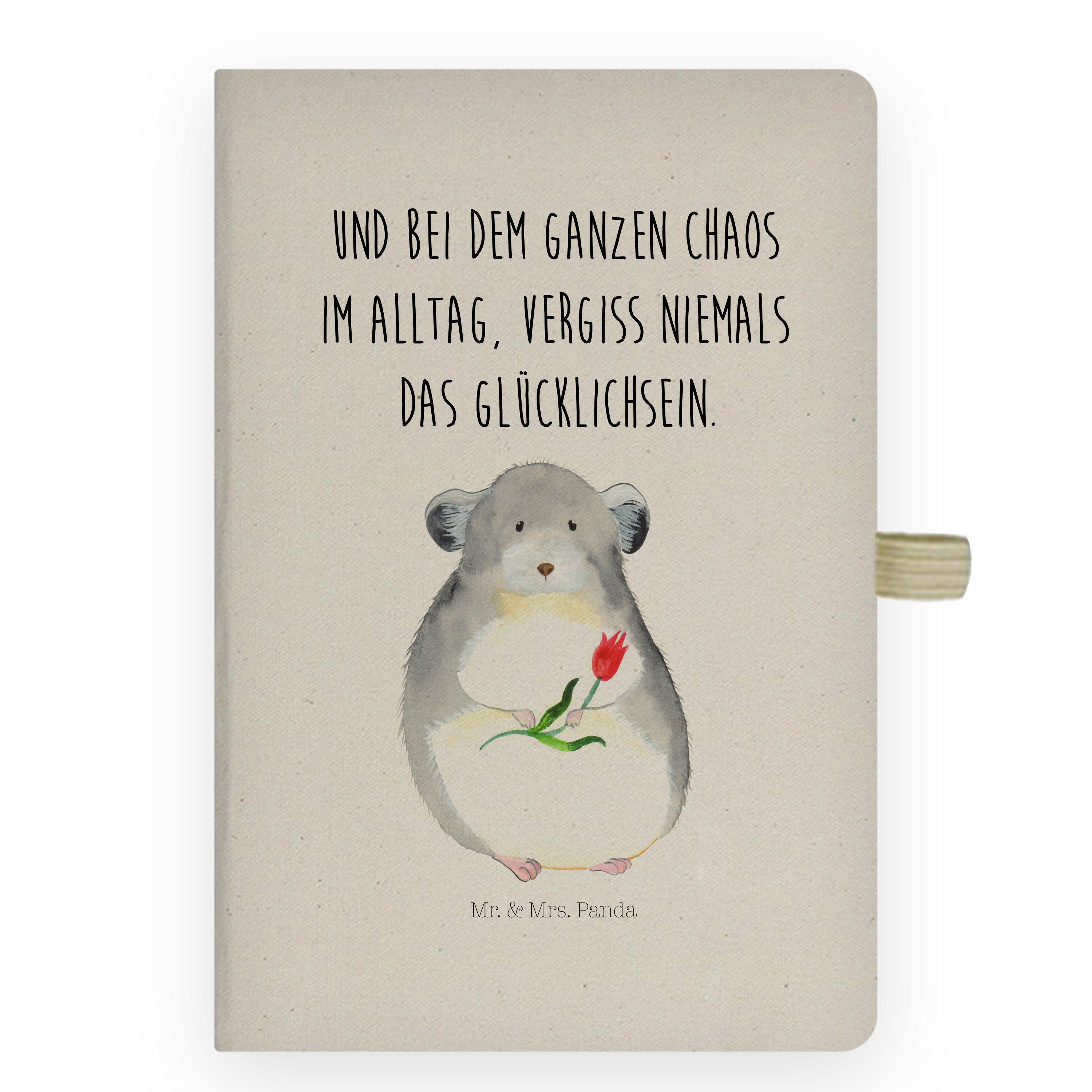 Mr. & Mrs. Panda Notizbuch Chinchilla mit Blume - Transparent - Geschenk, Schreibbuch, Gute Laun Mr. & Mrs. Panda