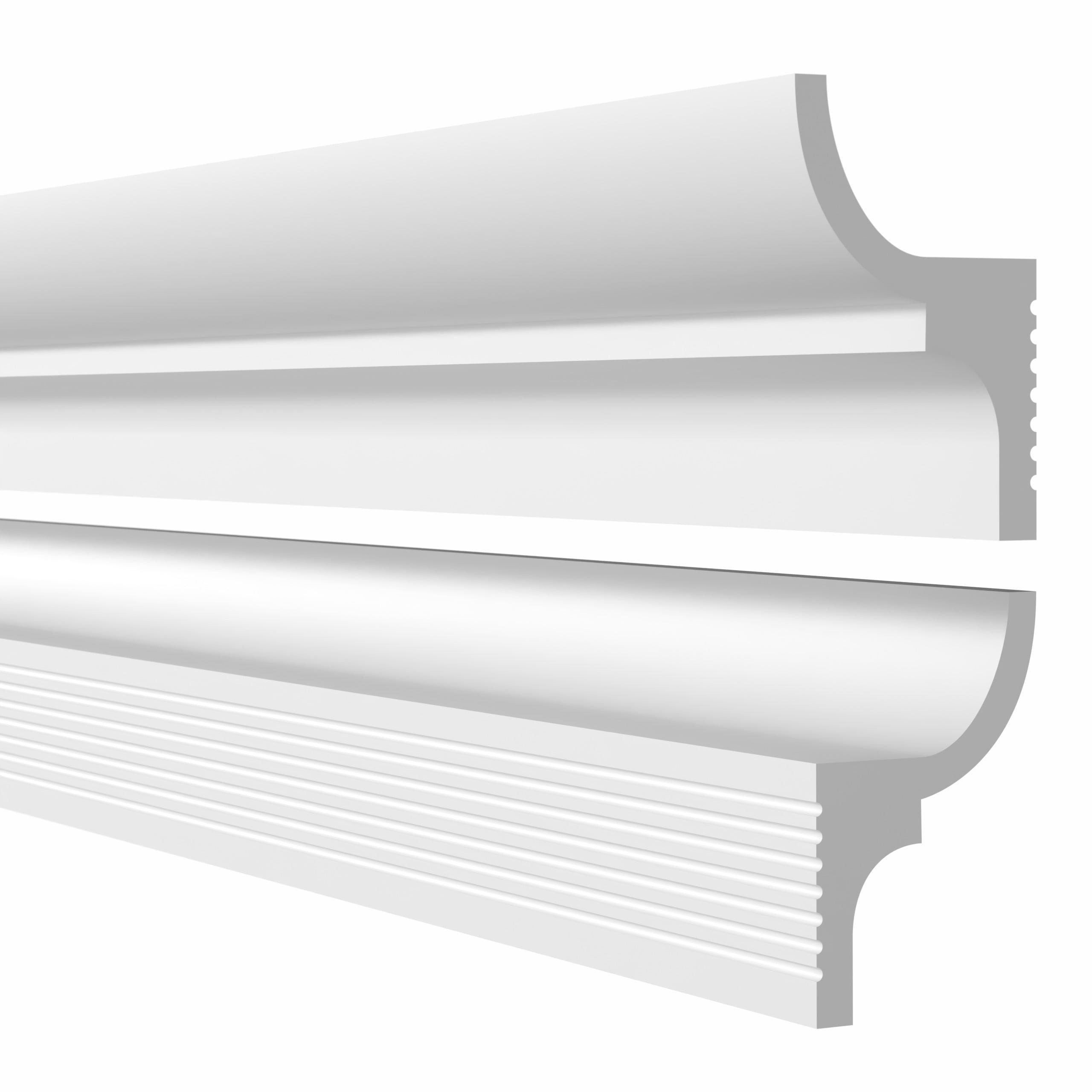 Quest Deckenleiste Zierleiste PS 59 x 37 mm, überstreichbar, Verklebt, Polystyrol (PS) 59 x 37 mm, 1-St., englische Wandvertäfelung, 200 cm, weiß