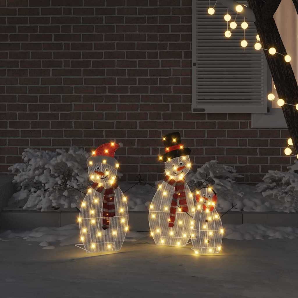 vidaXL Dekolicht 56 x 80 cm Licht-Dekoration Beleuchtete Schneemann Familie 3 pcs Warme