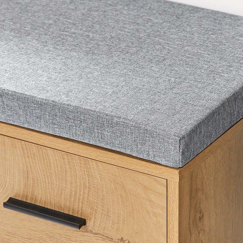 SoBuy Schuhbank FSR148, Schuhschrank mit Sitzbank, Schuhbank mit Sitzkissen, Sitzbank mit Stauraum Schuhregal Dielenbank Schuhtruhe Sitzkommode – Bild 5 von 5