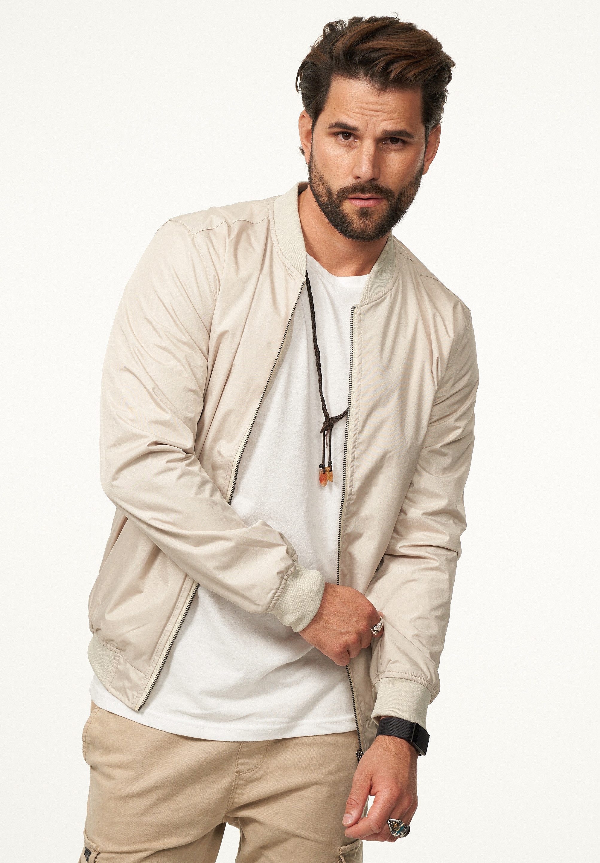 DAILY COTTON Blouson mit Baseball-Kragen Herren Blousonjacke leichte Bomberjacke Übergangsjacke