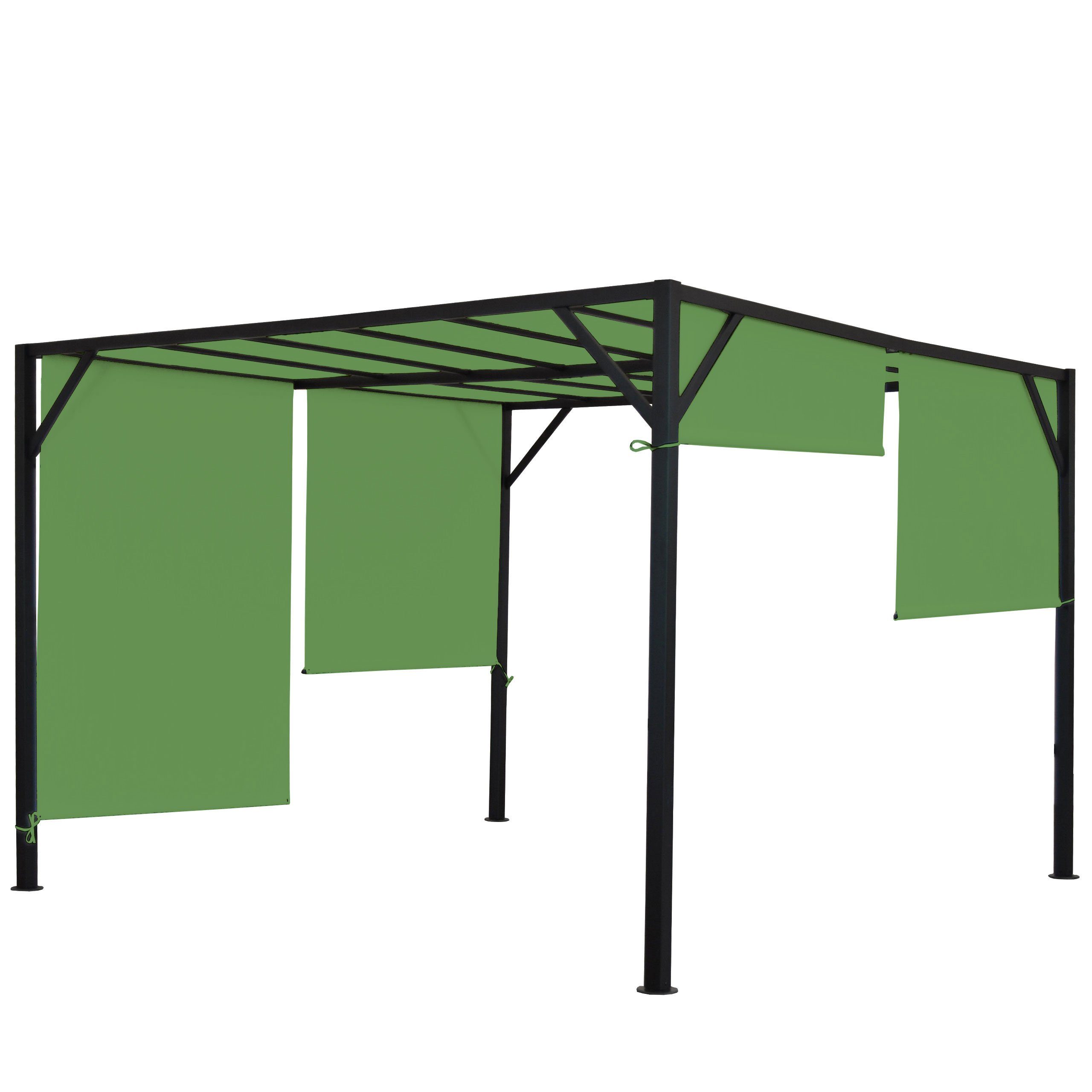 MCW Pergola Beja-3x3, mit Schiebedach, Mit Wasserablaufösen, UV-Schutz UV30+
