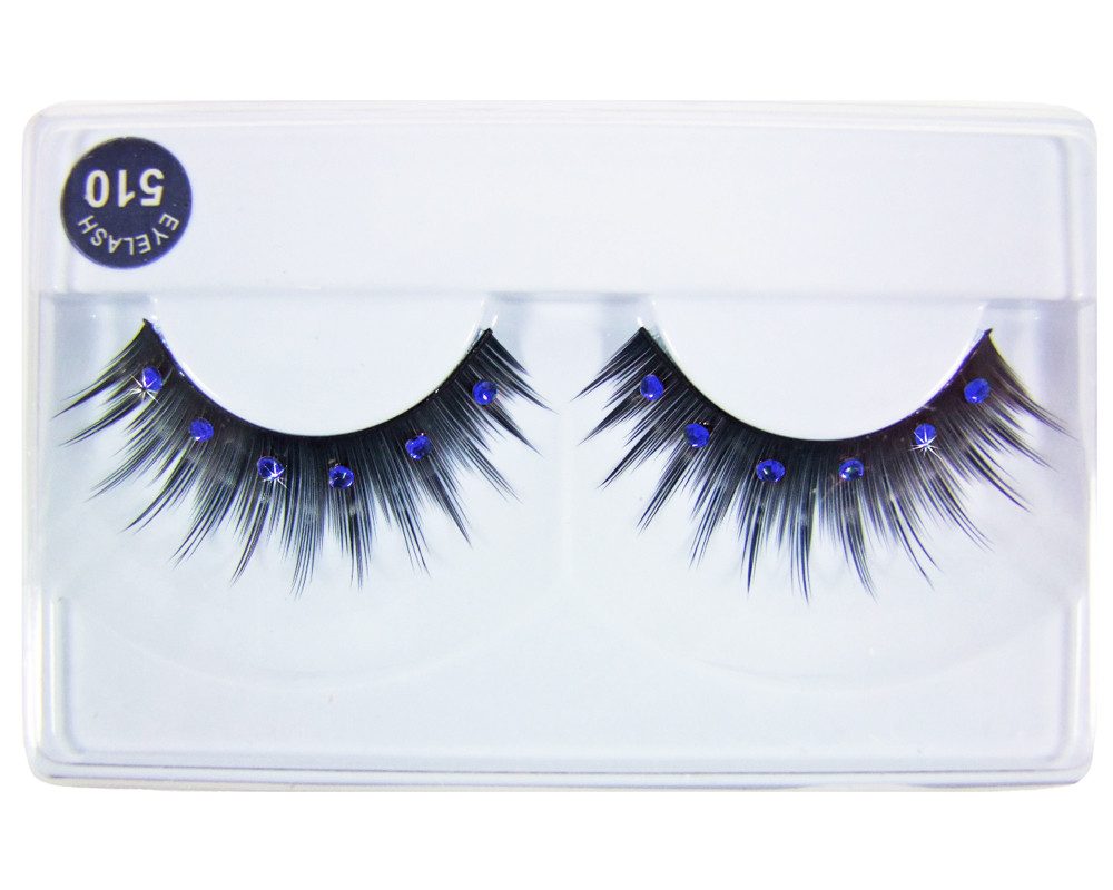 Das Kostümland Theaterschminke Künstliche Wimpern mit Schmucksteinen