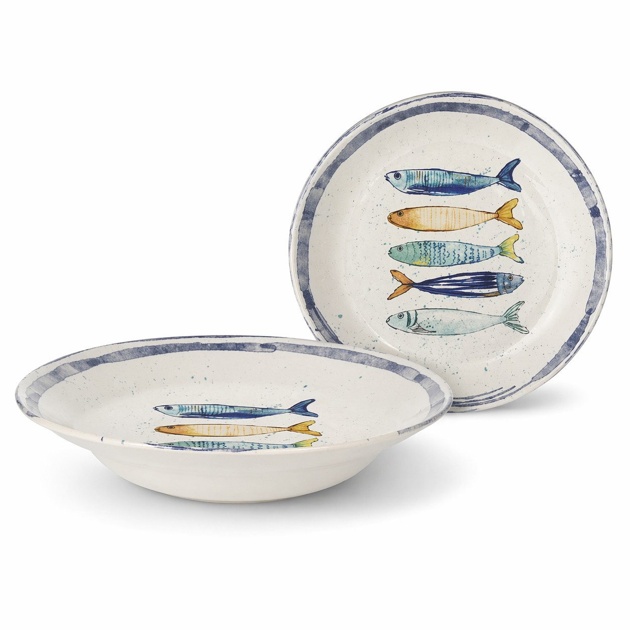 WestCraft Speiseteller Teller, mediterran, 2er Set Pastateller (29 cm)/weiß, 2 St