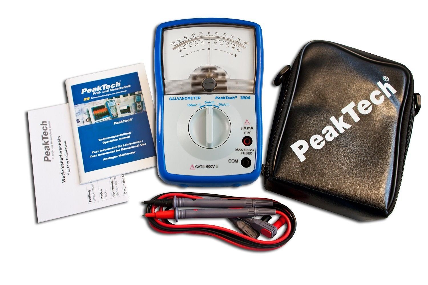 PeakTech Strommessgerät PeakTech 5 mV mA/100 Analoges 1-tlg. P Galvanometer ~ DC, 3204
