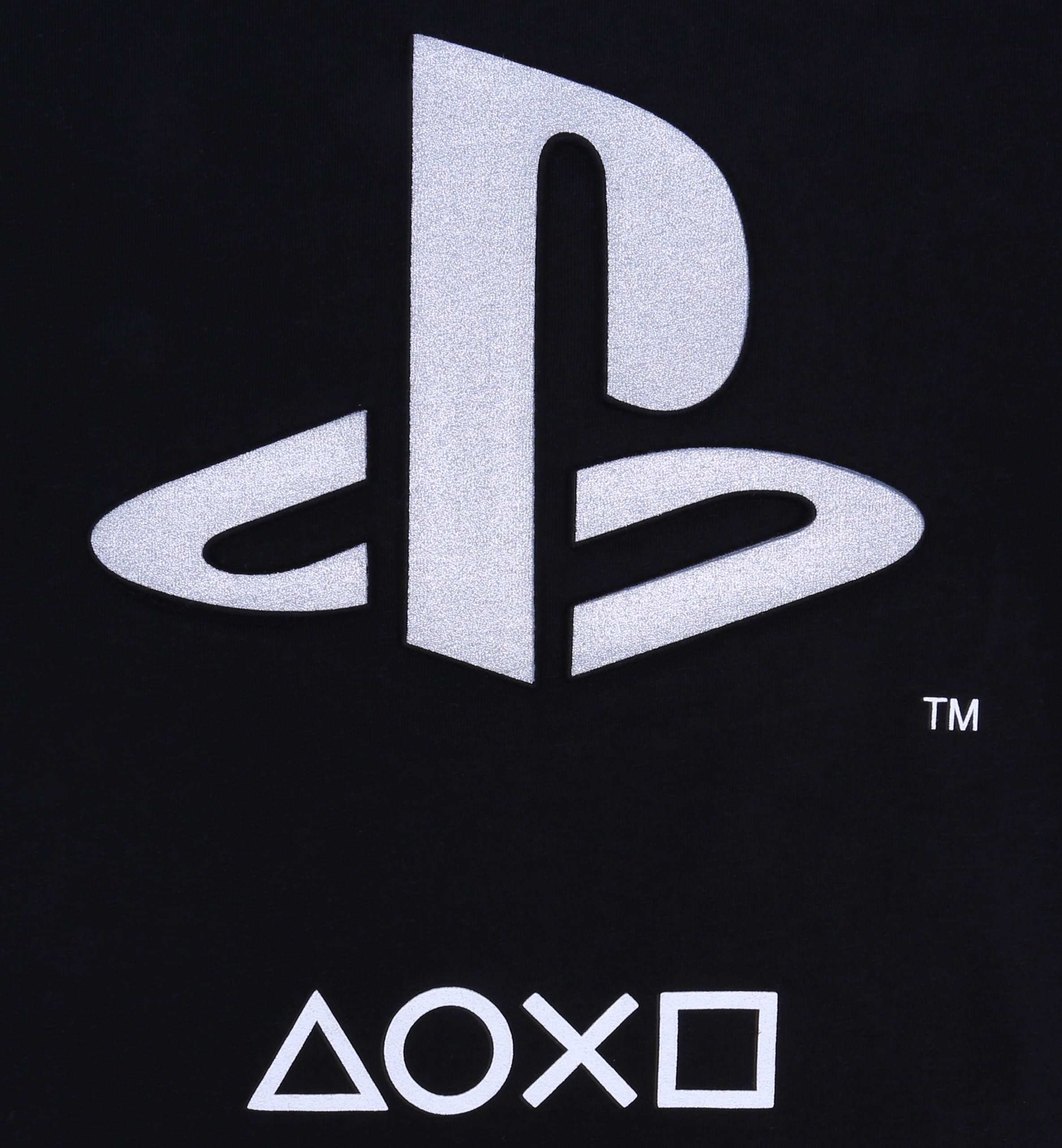 Sarcia.eu Kurzarmbluse Schwarzes T-Shirt silberfarbenem Aufdruck PlayStation 9-10 Jahre