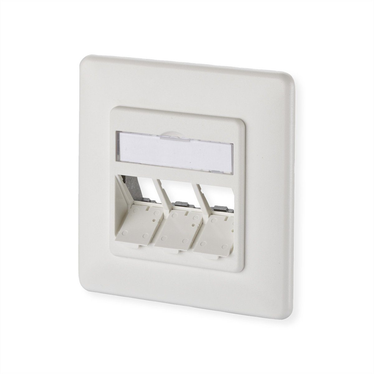 Metz Connect Modul Anschlussdose UP Netzwerk-Panel (bestückt, 3 Ports, 3 Port unbestückt reinweiß, 1309161002-E)