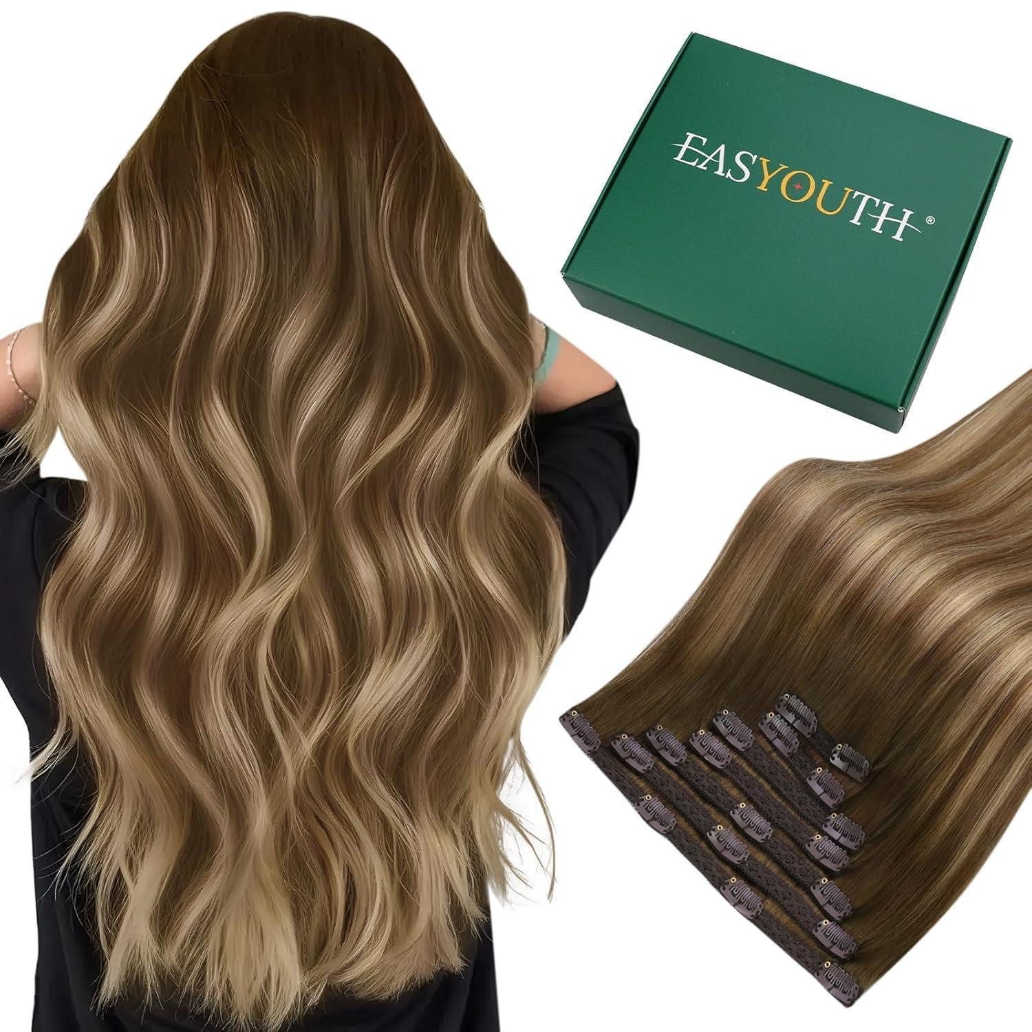Echthaar-Extension Extensions Clipin Echthaar Remy Ombre Balayage 55.88 cm 1-4 cp #4 27 4