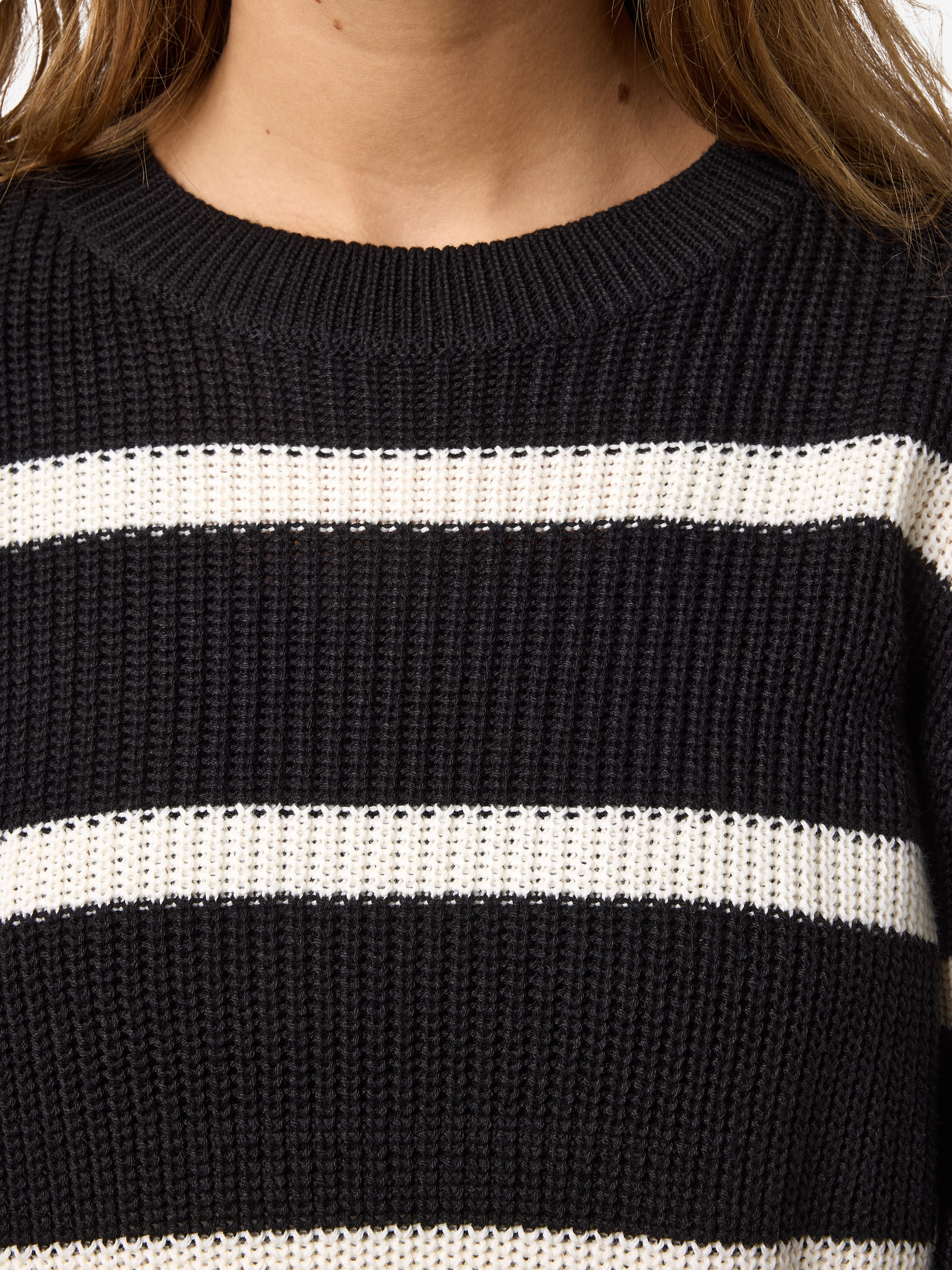 Noisy may Strickpullover NMMAYSA L/S STRIPE O-NECK KNIT NOOS