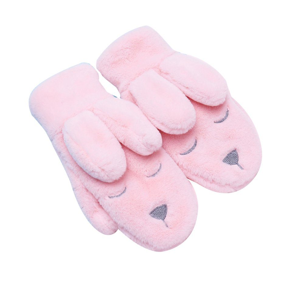 Hell-Pink Kaninchenohr-Stil Im Handschuhe Niedliche Hals Blusmart Mit Baumwollhandschuhe Hängendem