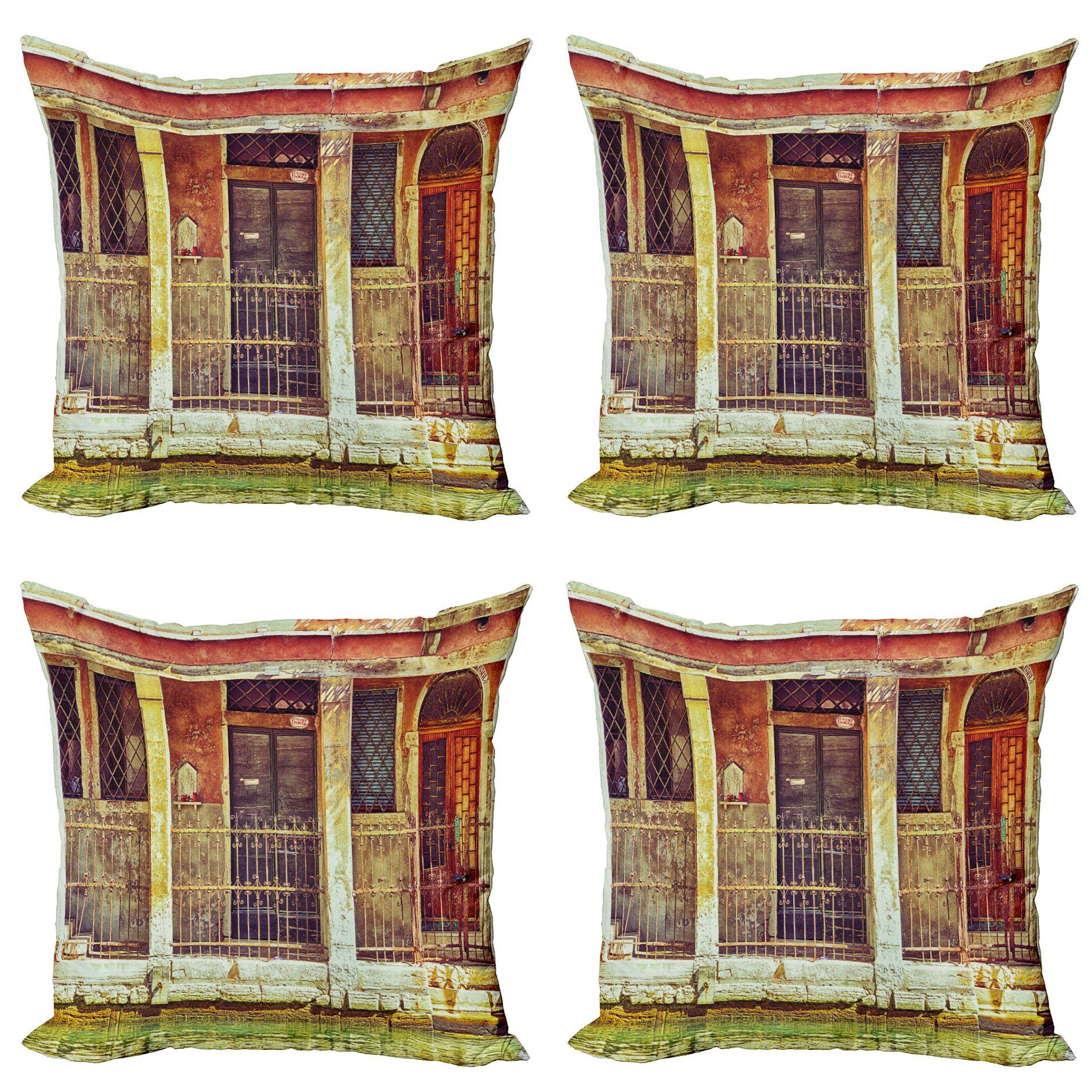Kissenbezüge Modern Accent Doppelseitiger Digitaldruck, Abakuhaus (4 Stück), Venedig Im Alter von Italienisches Gebäude