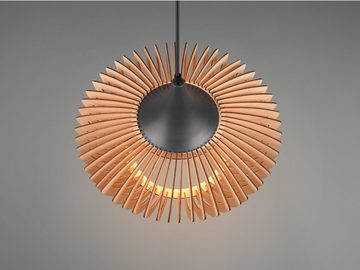 meineWunschleuchte LED Pendelleuchte, Dimmfunktion, LED wechselbar, Leuchtmittel über Lichtschalter in 3 Stufen dimmbar, Warmweiß, Holz-lampen hängend über-n Esstisch-lampe Couchtisch Natur, Ø40cm