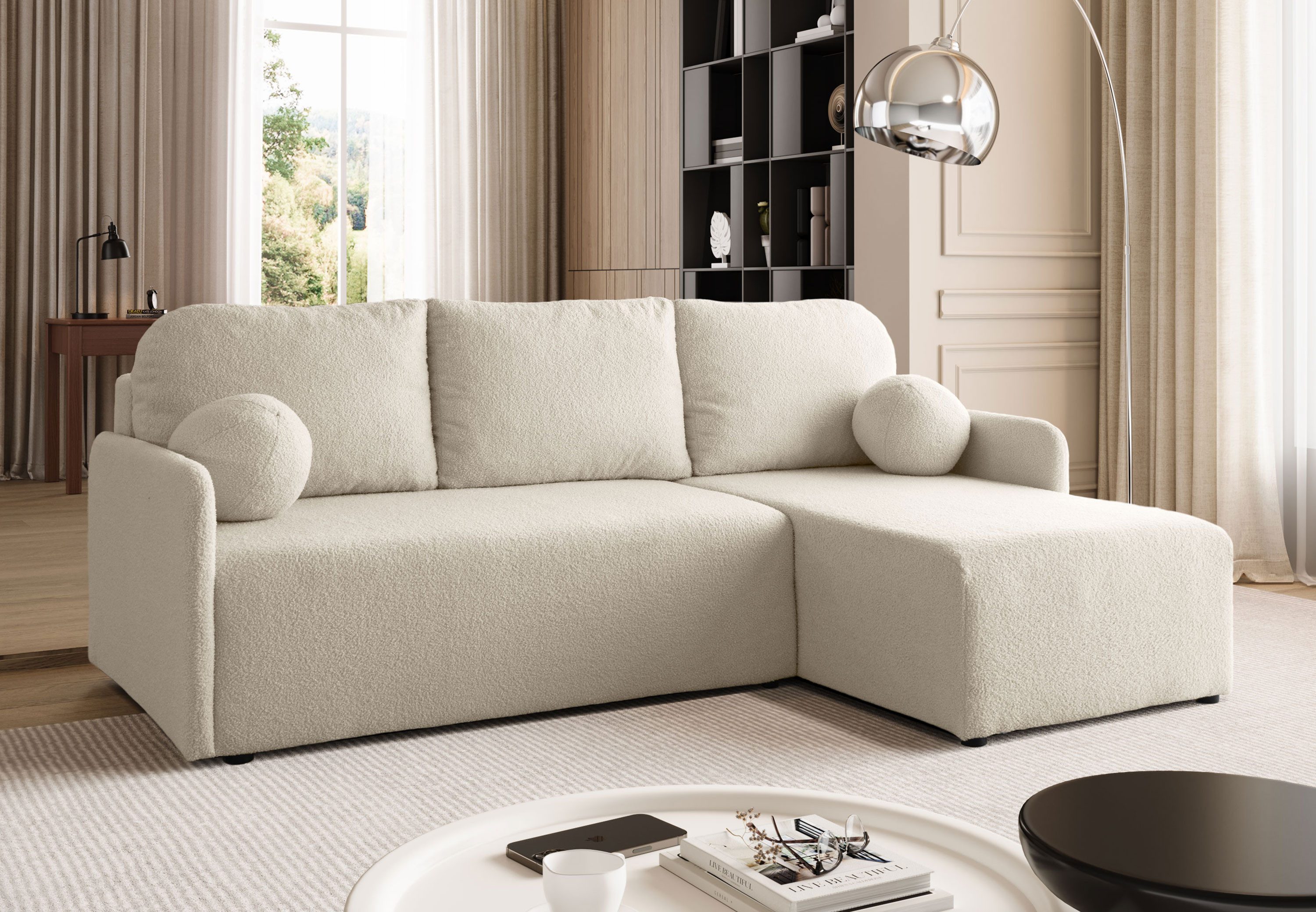 Lookway Ecksofa CUDDLE mit Schlaffunktion und Bettkasten, 213x145x90 cm