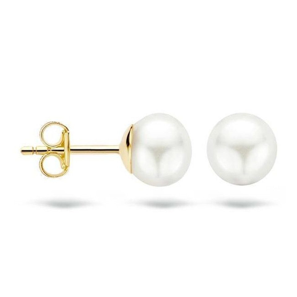 Blush Paar Ohrstecker BLUSH Ohrstecker 14 Karat Gelbgold mit Süßwasserperle 7151YP