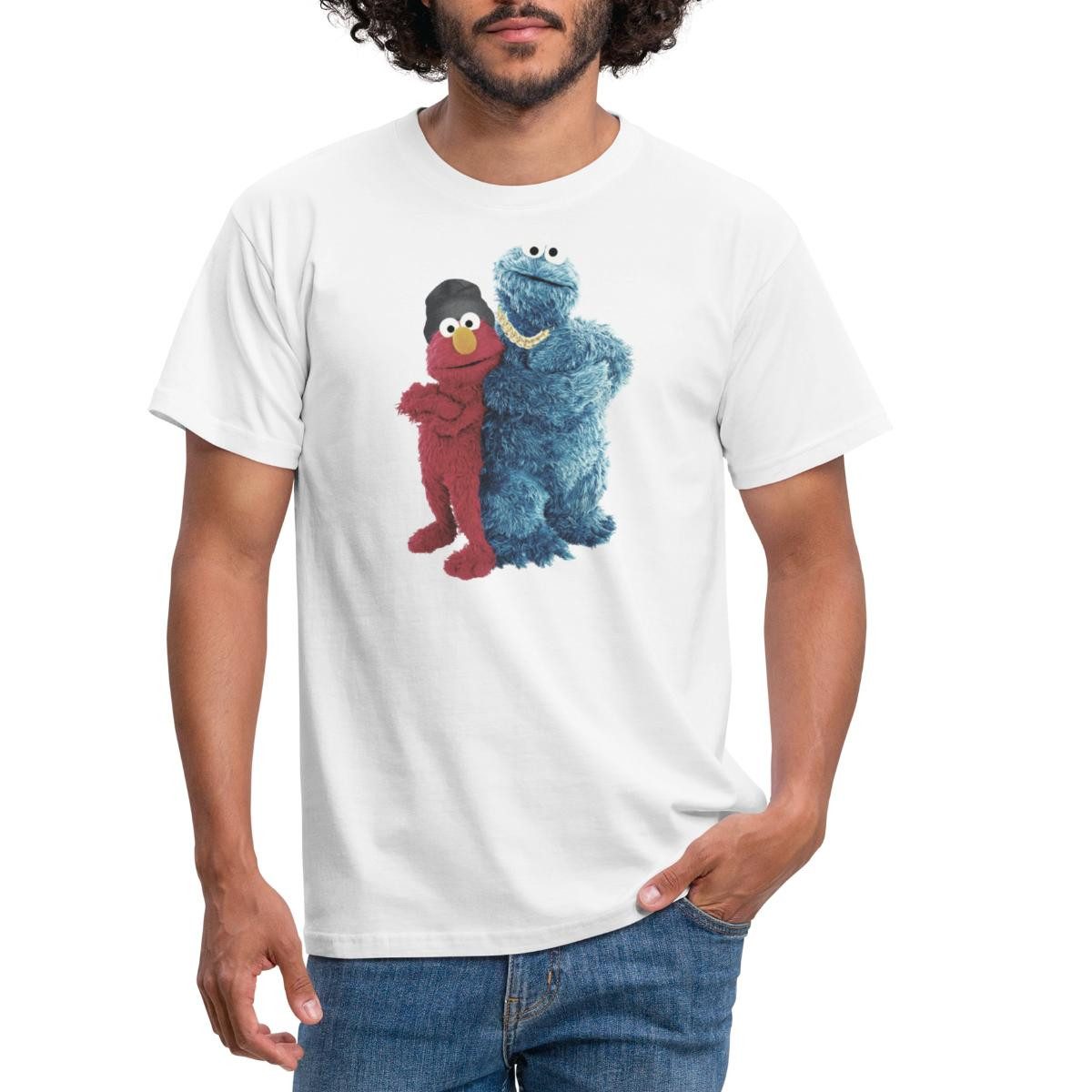 Spreadshirt T-Shirt Sesamstraße Gangster Krümelmonster & Elmo Männer T-Shirt (1-tlg)