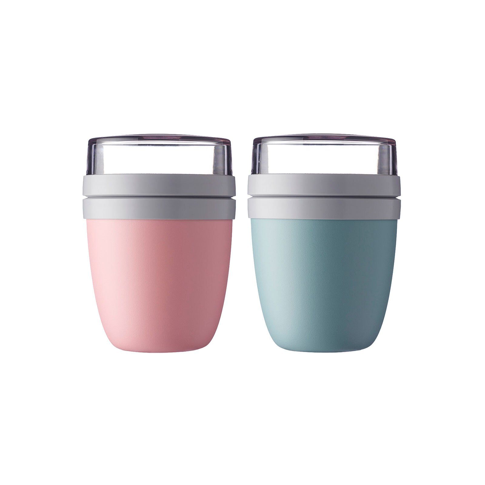 Mepal Lunchbox Ellipse Lunchpots 500 + 200 ml 2er Set, Kunststoff, (2-tlg), Spülmaschinengeeignet, Mikrowellenfest Nordic Pink & Nordic Green