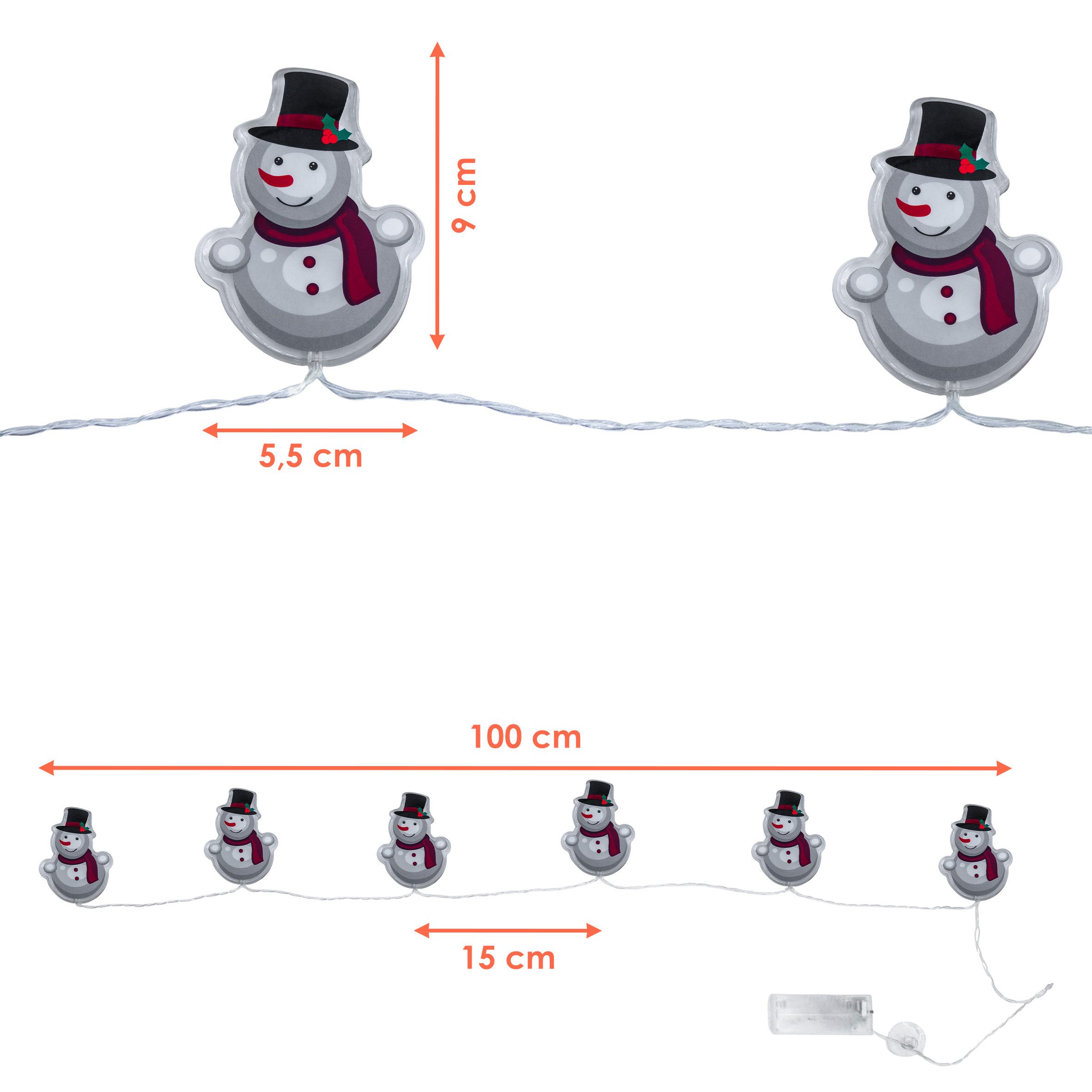 Spetebo LED-Dekofigur LED Figuren Fensteraufkleber Lichterkette 100 cm (Anzahl, 1 St., Stück), mit Timer – Bild 2 von 5