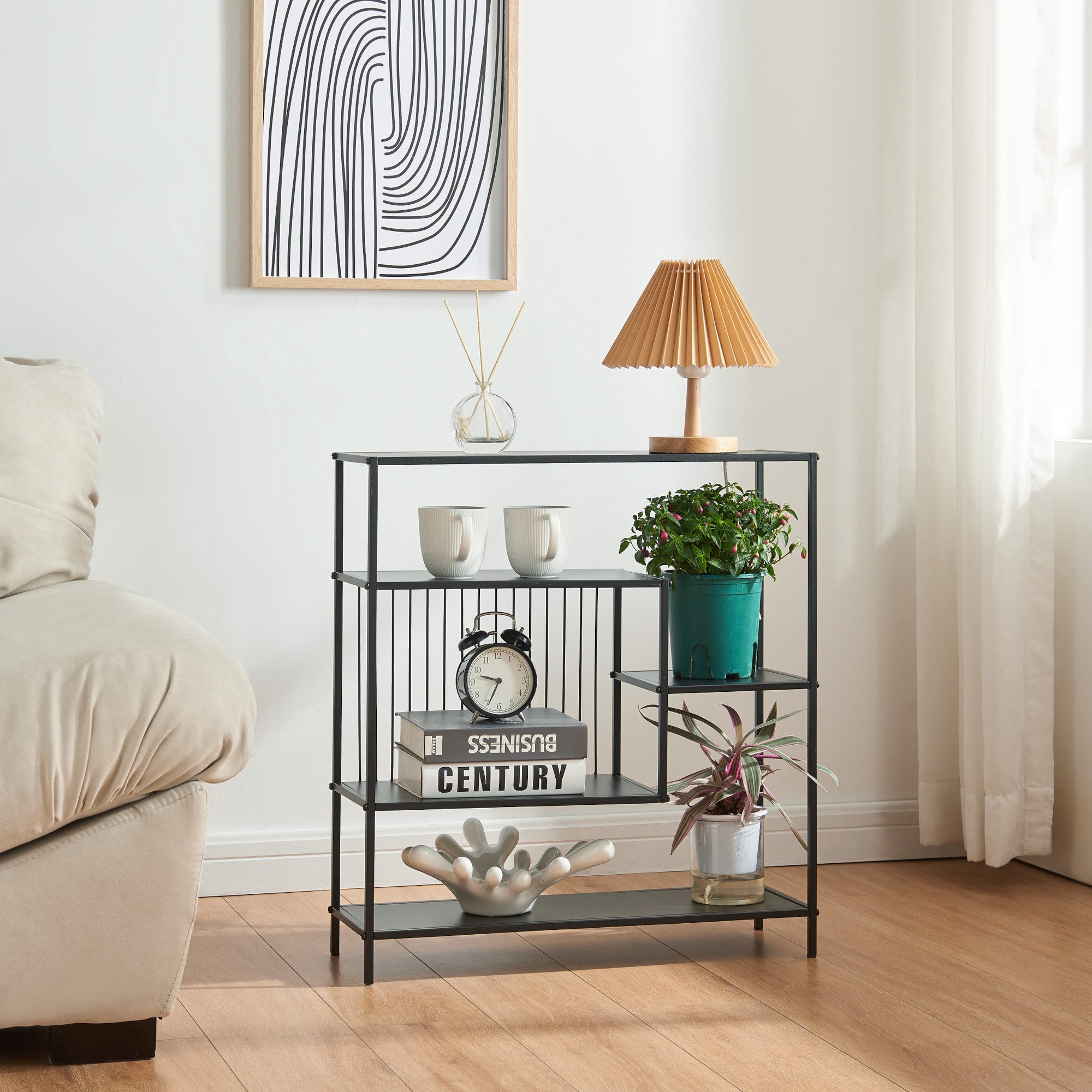 en.casa Konsolentisch, »Beesel« Metall 65,5 x 60 x 20 cm Schwarz günstig online kaufen