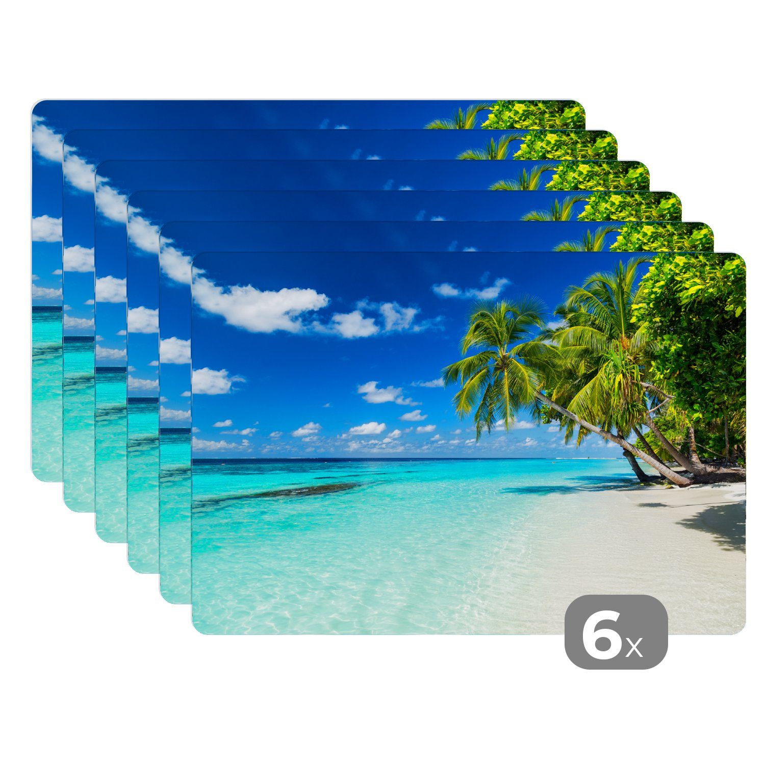 Platzset Palmen - Strand - Meer - Sommer